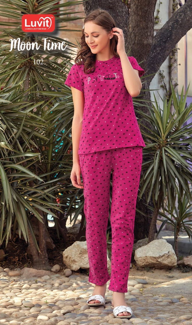 Luvit Moon Time Night Wear Fancy Cotton Printed Night Suits Collection